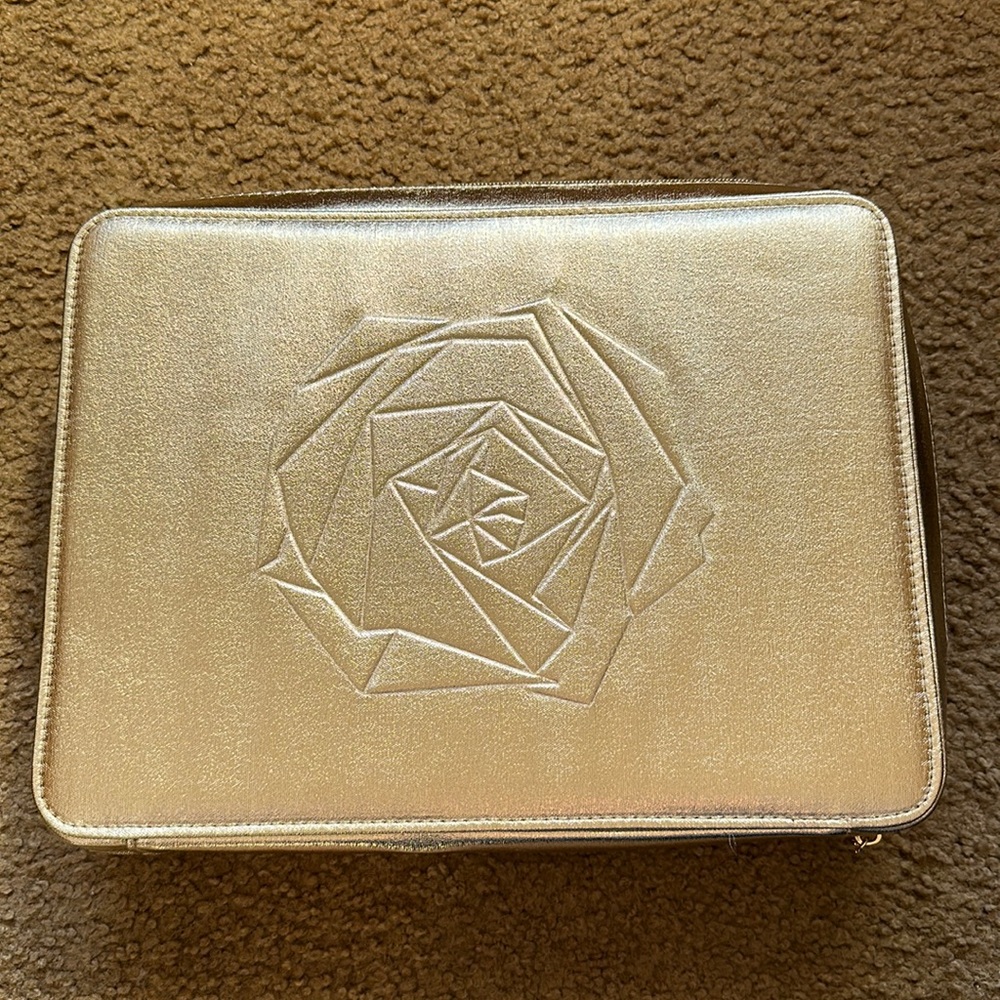 NWOT Lancôme golden colored makeup bag